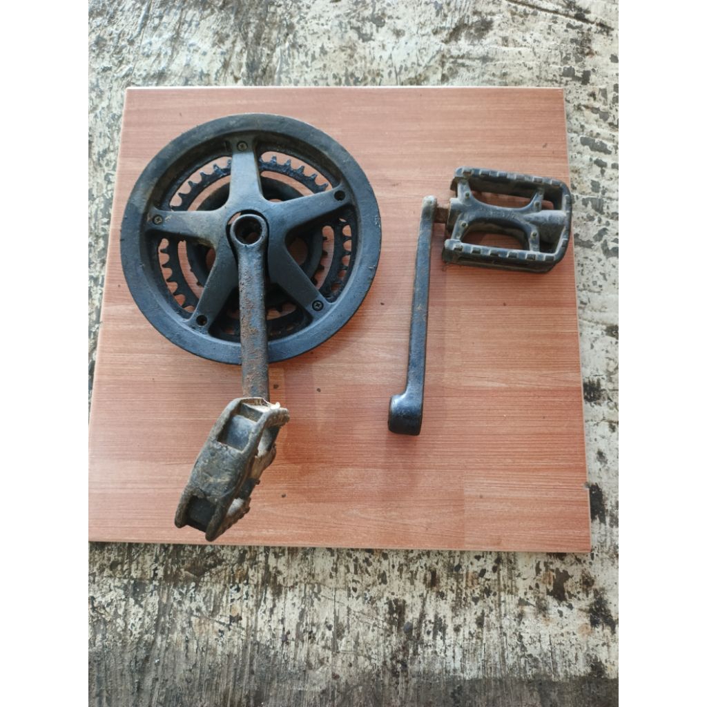 crankset sepeda mtb besi second antiq
