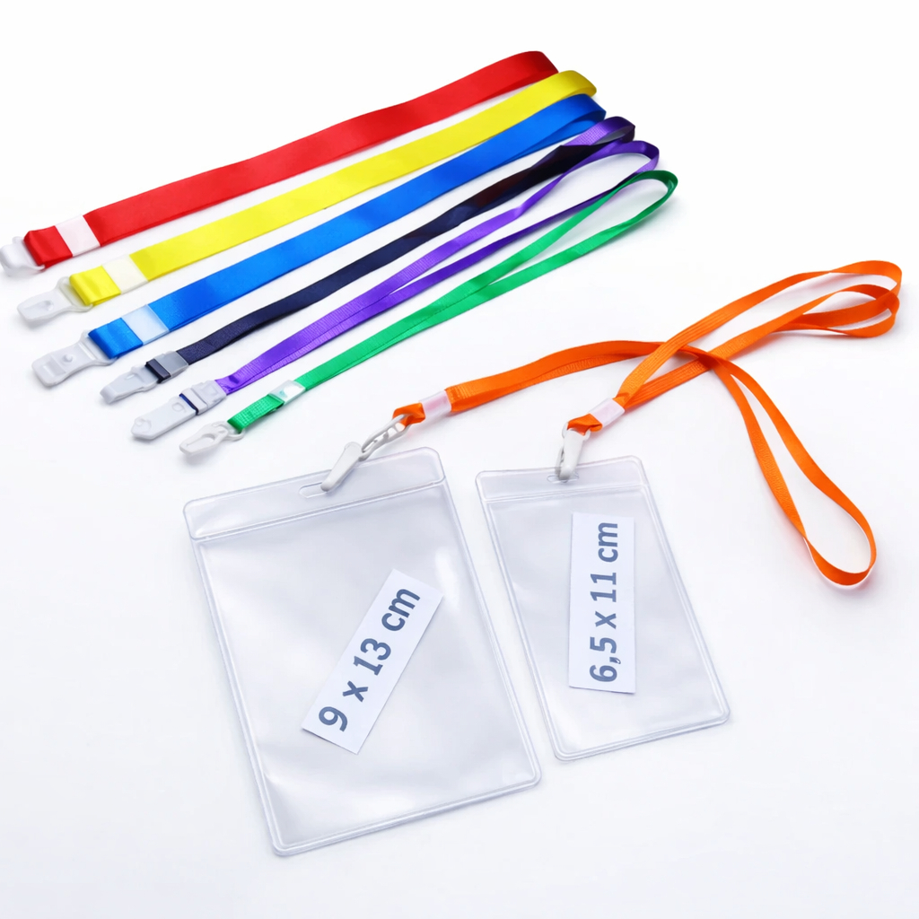 Full Set Tali Name Tag + Id Card Plastik  Transparan Tebal Untuk Panitia | 1 Set