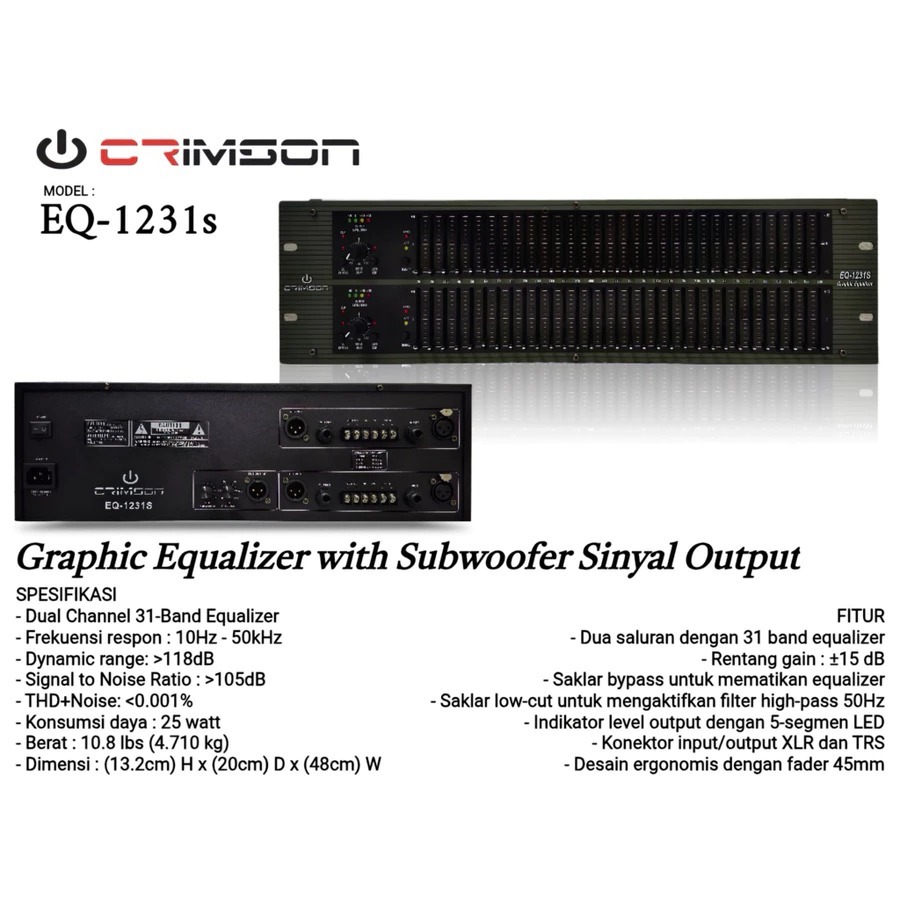 EQUALIZER CRIMSON EQ 1231S