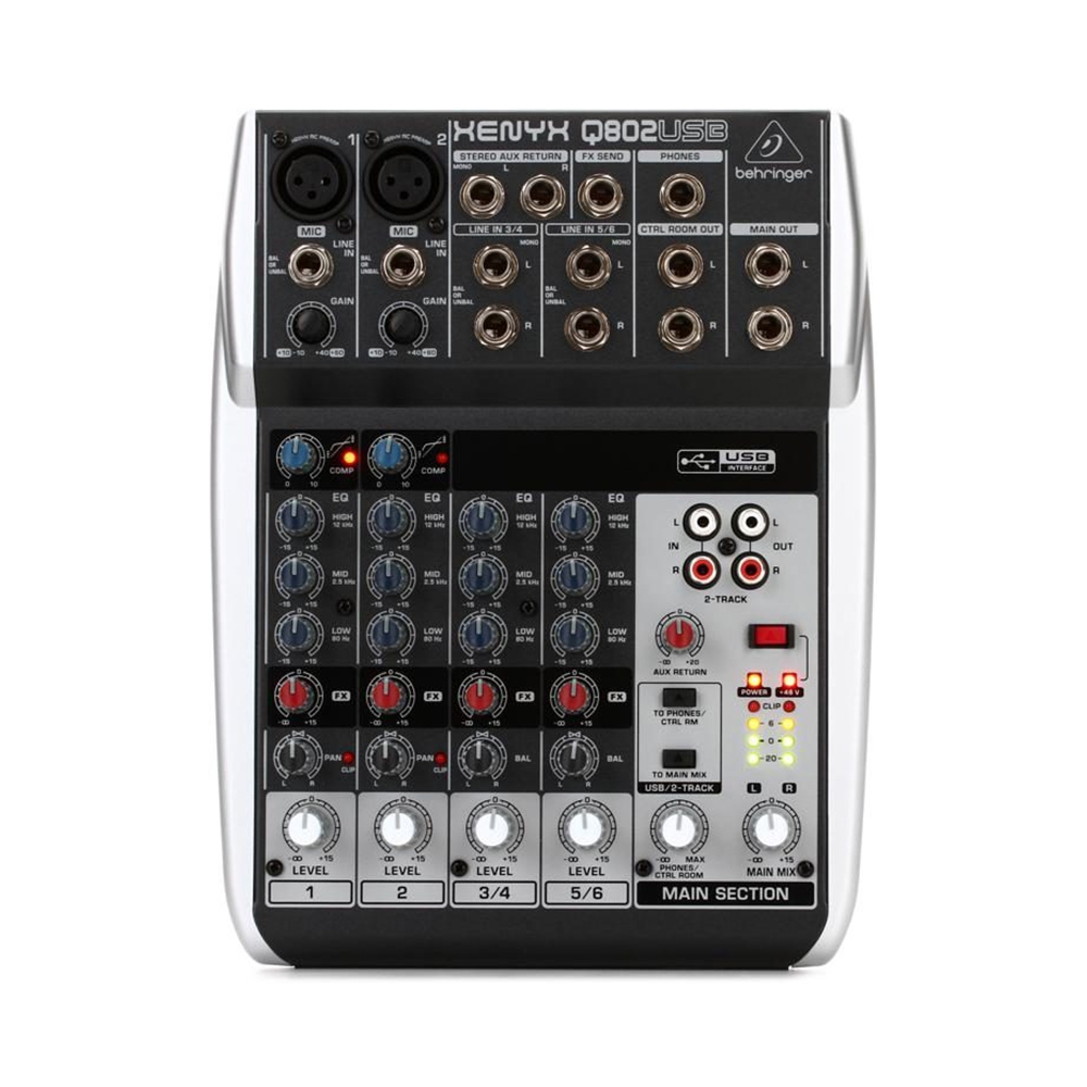Mixer Analog Behringer Xenyx Q 802 USB / Q802 USB / Q802USB - 6 channel
