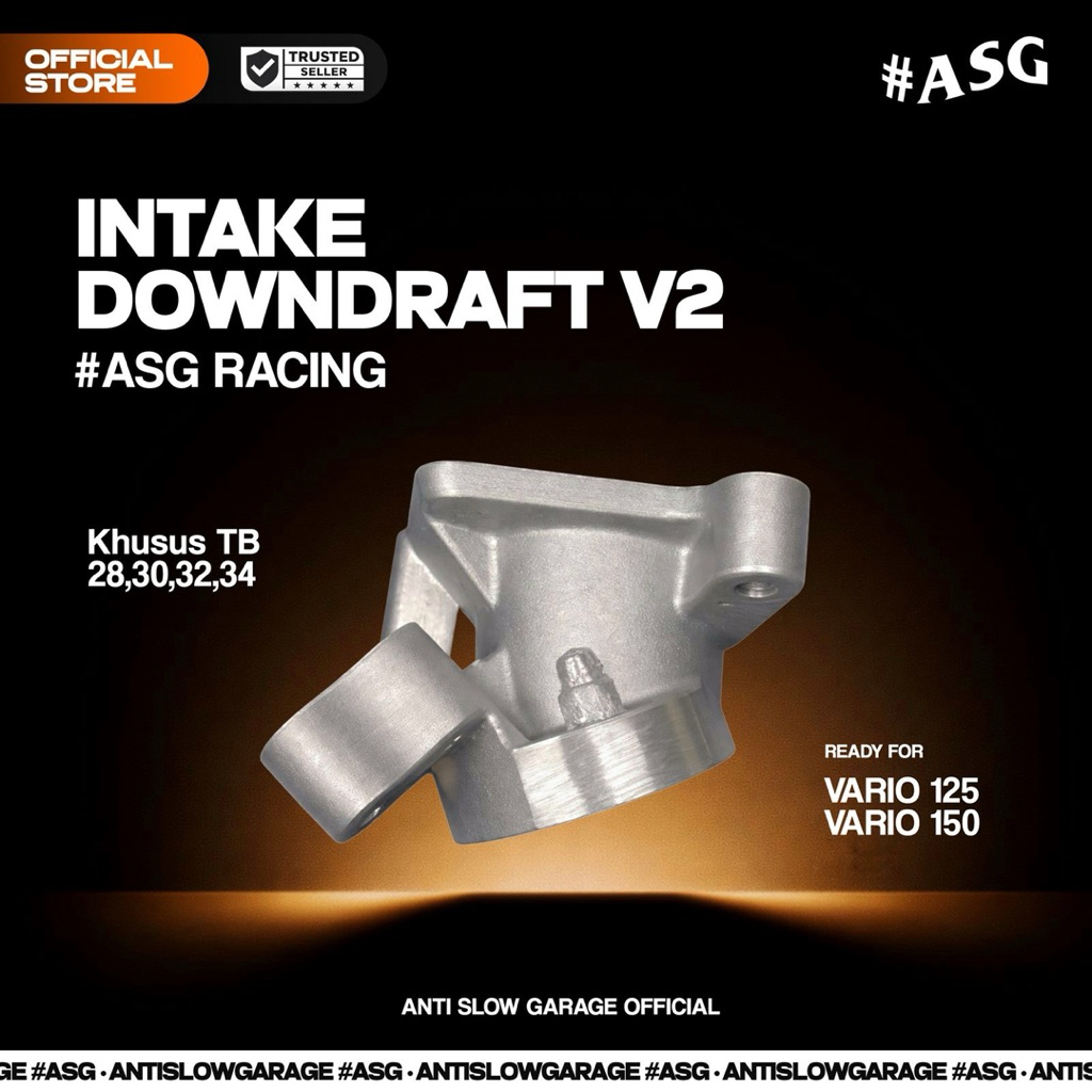 INTAKE DOWNDRAFT VARIO 125 VARIO 150 (KHUSUS TB UKURAN 28,30,32,34 V2 (NON PNP TB) ANTI SLOW GARAGE 