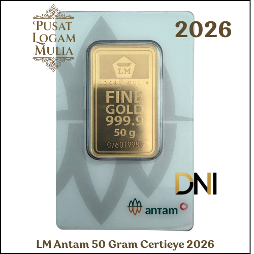 PUSAT LOGAM MULIA - Logam Mulia Antam 50 Gram 2026 - Certieye