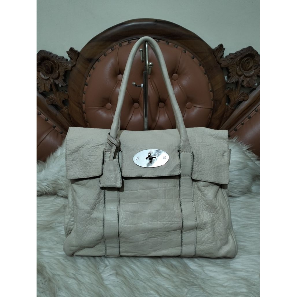 Mulberry Baywaster Broken White Leather Tote Bag