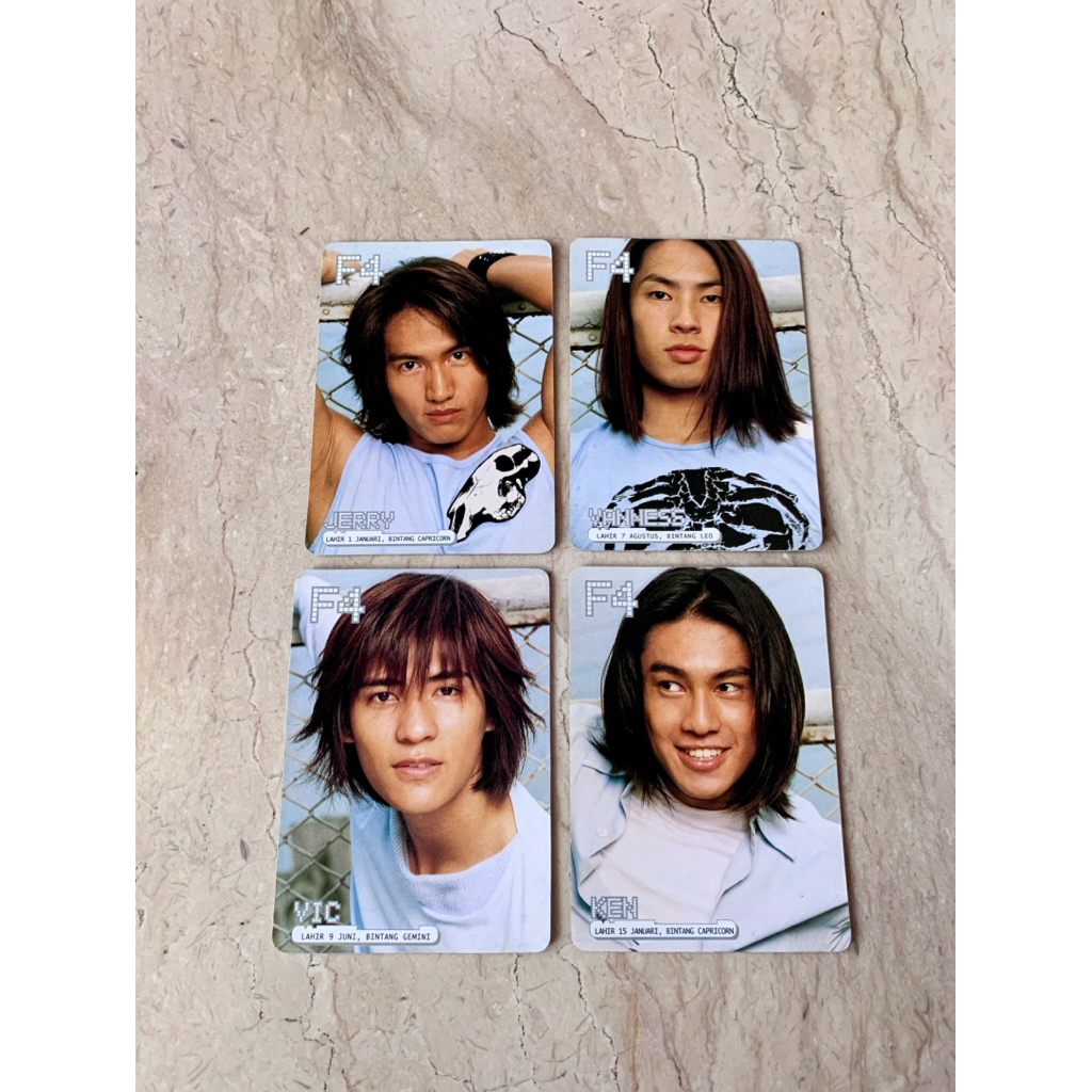 F4 Photocards set of 4pcs Official PC FF Forever Jerry Yan Vic Chou Vanness Wu Ken Chu Zhu