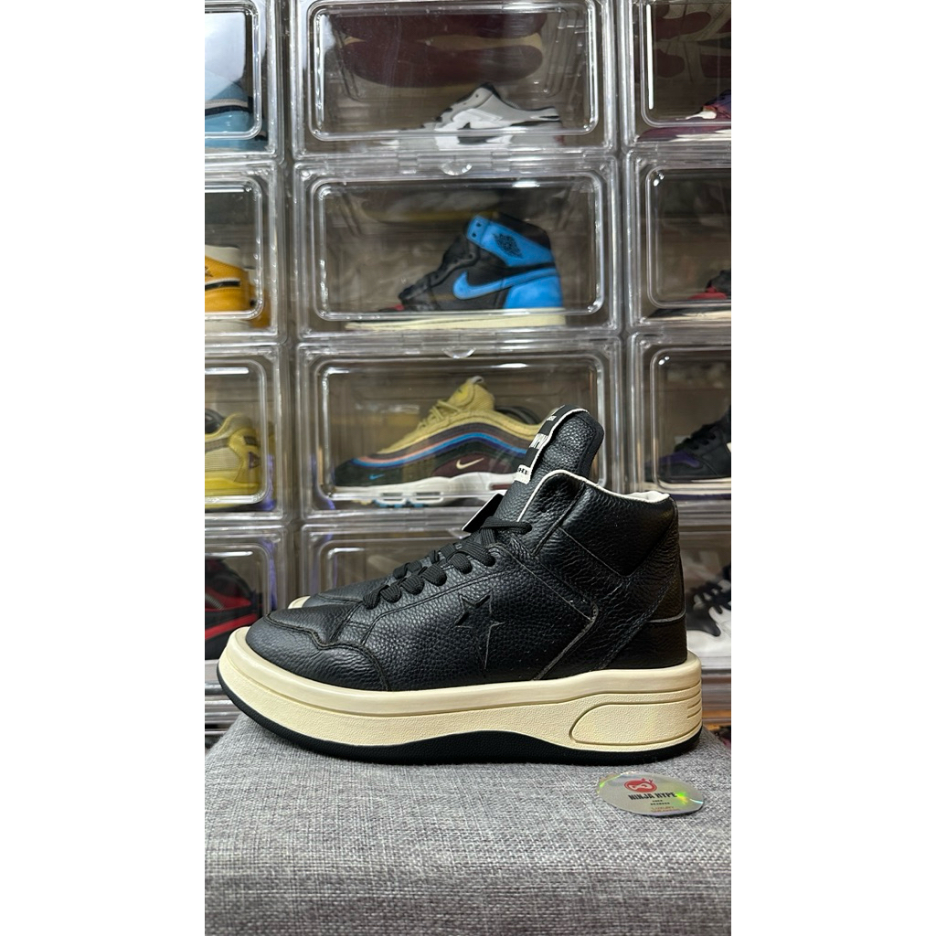 RICK OWENS X CONVERSE TURBOWPN MID BLACK CLOUD CREAM , RICK OWENS X CONVERSE , SNEAKERS , SHOES , SE