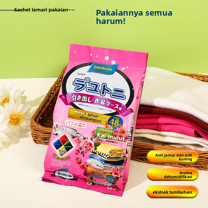 Kapur Barus Pewangi Lemari Baju Anti Serangga - 1 PACK 48 PCS, Aroma Lembut, Anti Lembab, Anti Bau