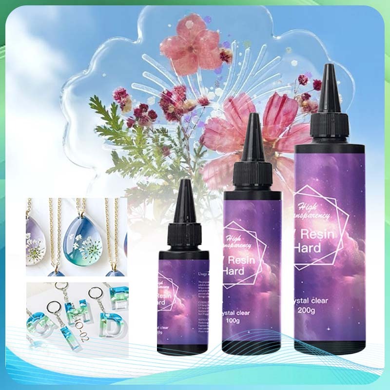 Resin UV Bening Resin UV Soft UV Resin Hard Resin UV Keras Clear DIY Lem UV Resin Hard 50/100/200g