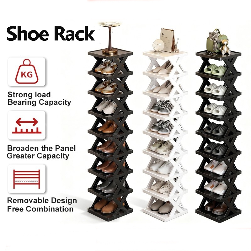 Sepatu Plastik Tempat Sepatu Rak Sepatu Susun Model Silang X 8 Susun 9 Susun 10 Susun