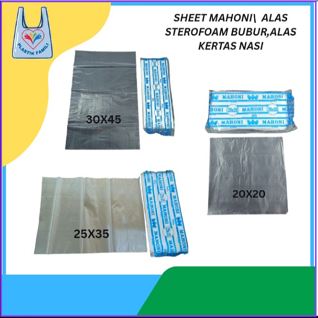 Plastik Sheet atau alas Makanan Merek Mahoni