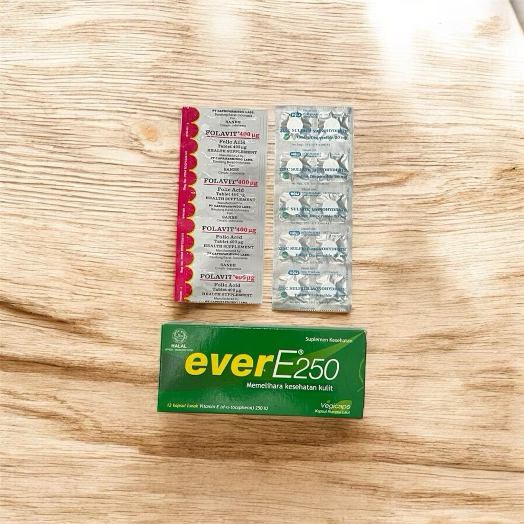 Paket Promil /  Program Hamil 3in1 – Folavit 400 mg + Zinc + Ever E 250