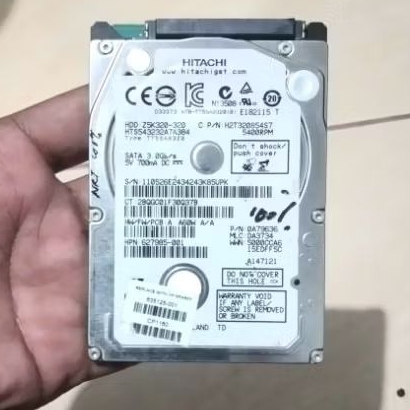 Hardisk laptop sata Slim Hitachi 320g Bonus instal windows 7 ultimate