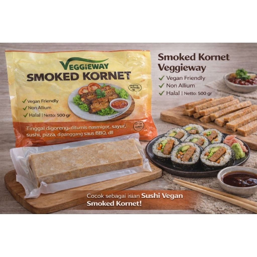 Ham Vegetarian Smoked ham Veggieway 500gr