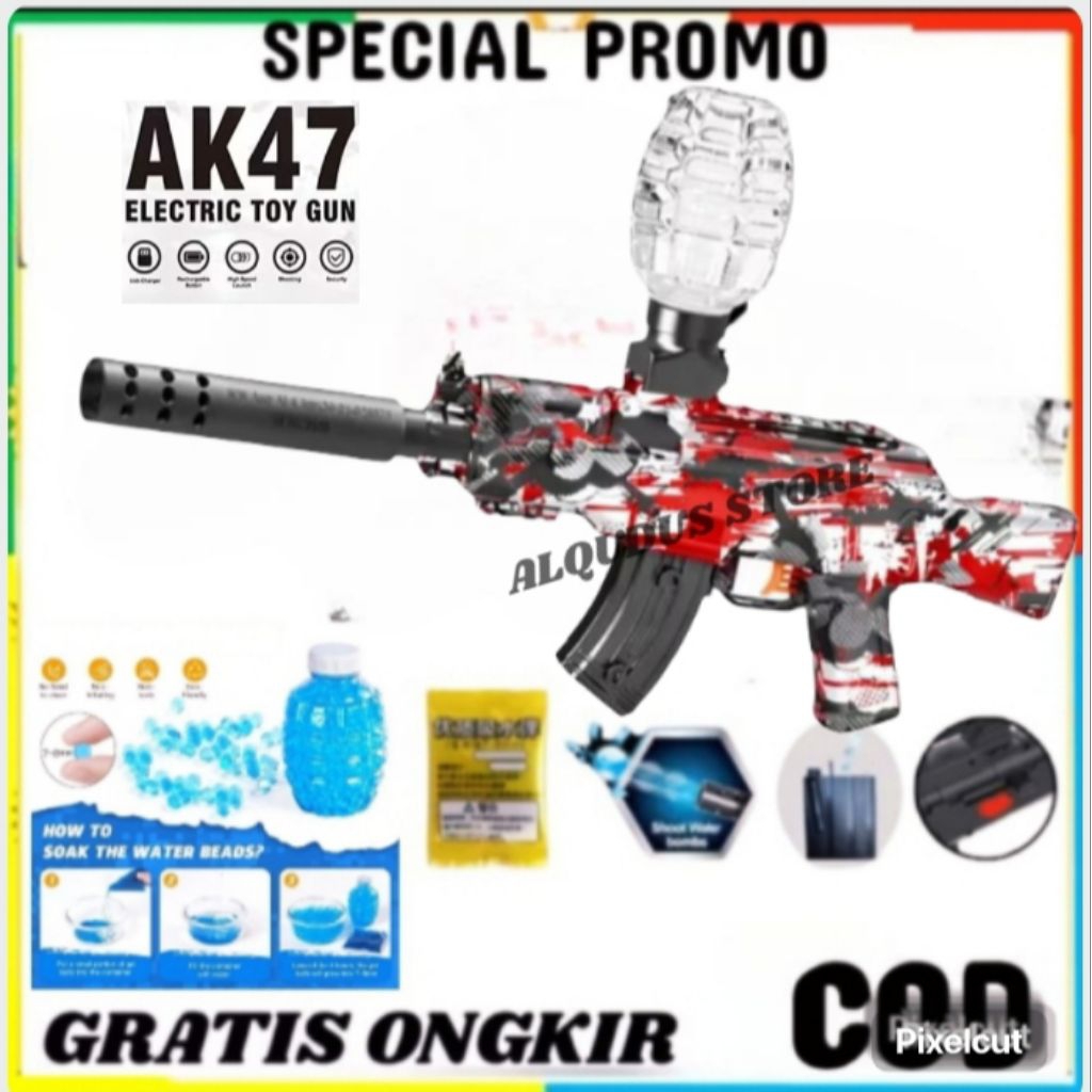 Mainan Anak Luar Ruangan Water Gell Eletrick ABS SNI/MAINAN PISTOL PISTOLAN TEMBAK TEMBAKAN  ANAK LA