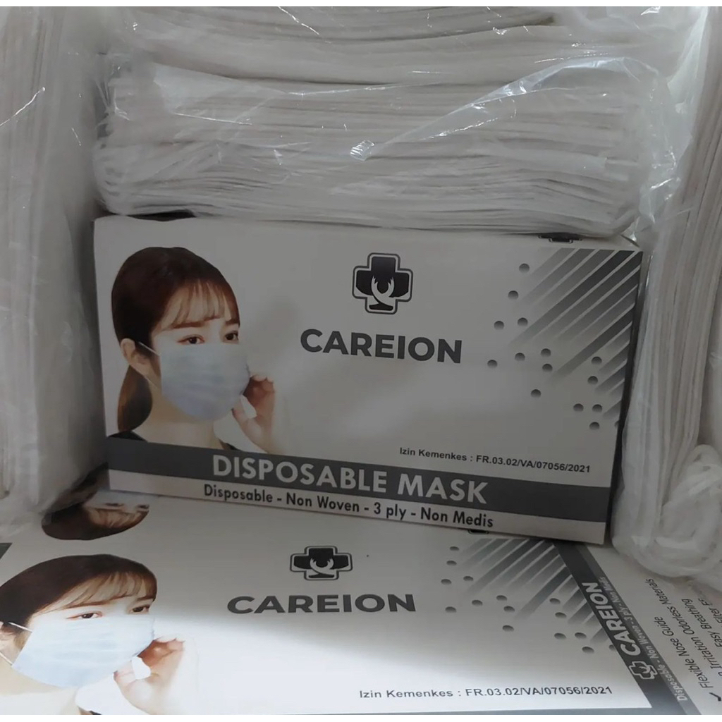Masker Careion 3Ply Putih Isi 50Pcs