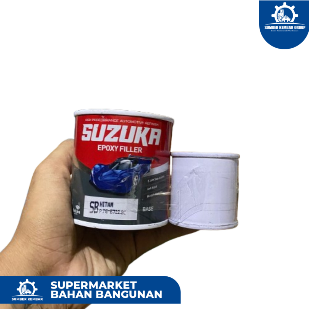 Suzuka Epoxy Filler Hitam (Base & Hardener) - Dempul Epoxy Automotive Refinish