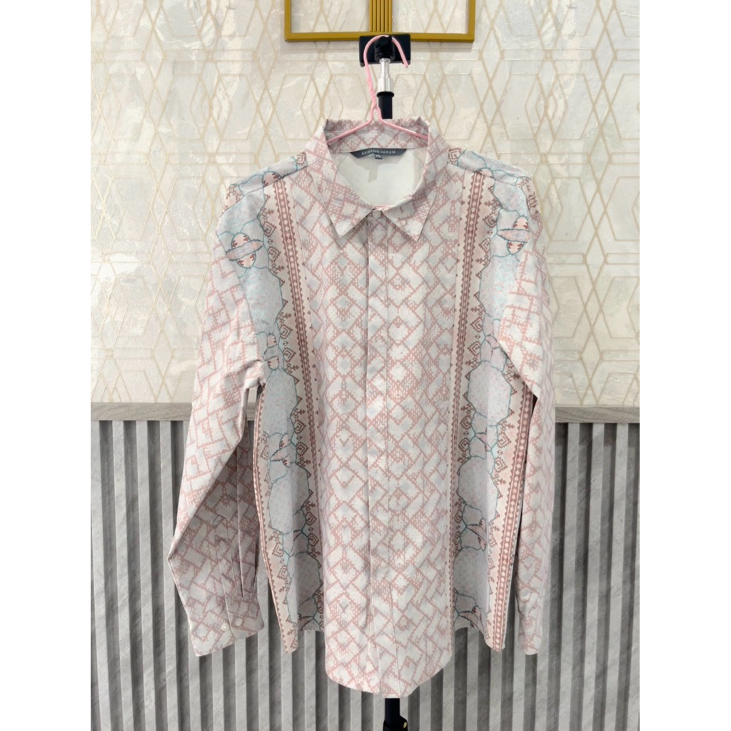 Preloved Benang Jarum Festive Men Shirt - Cream