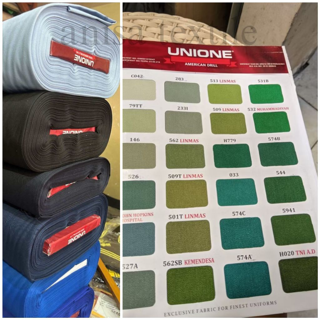 Bahan American Drill UNIONE Kain Eceran Bahan Seragam Sekolah Kain Celana Kain Kemeja Hal 8-9