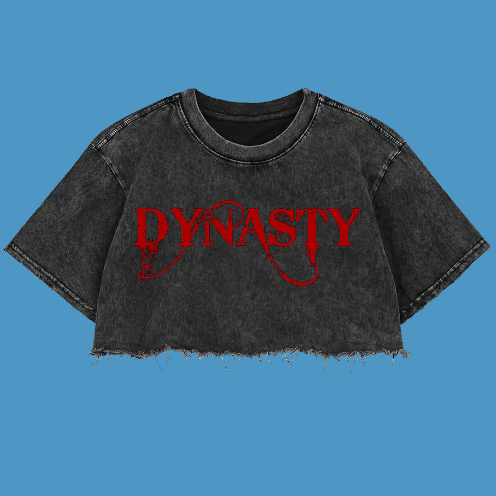 Resmora "Dynasty" Crop Top Wash Oversized T-Shirt | Washing | Crop Tee Unfinished | Vintage | Atasan