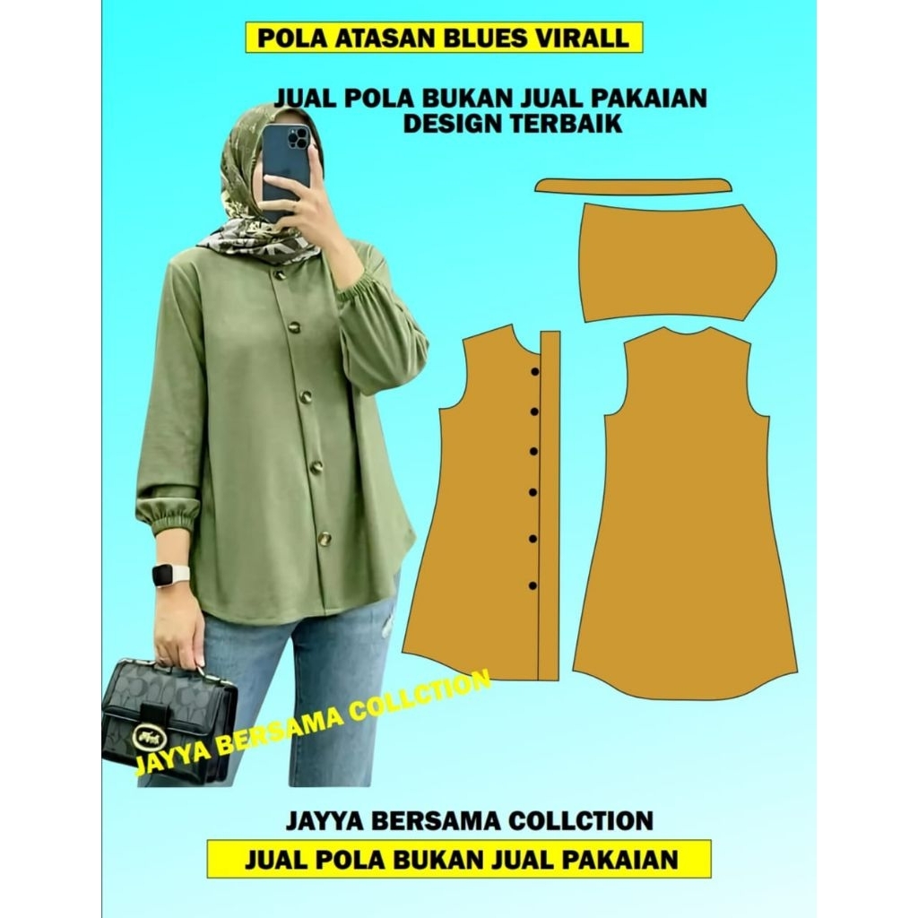 pola blus atasan wanita viral kekinian