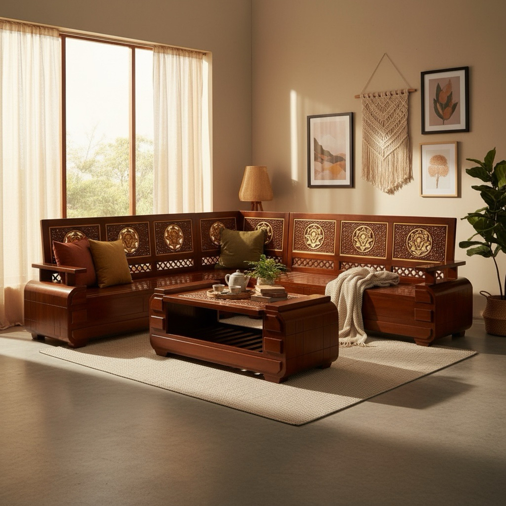 CHIKA - Kursi Pojok Kayu Jati / Kursi Sudut Kayu Jati | KELANA KARYA