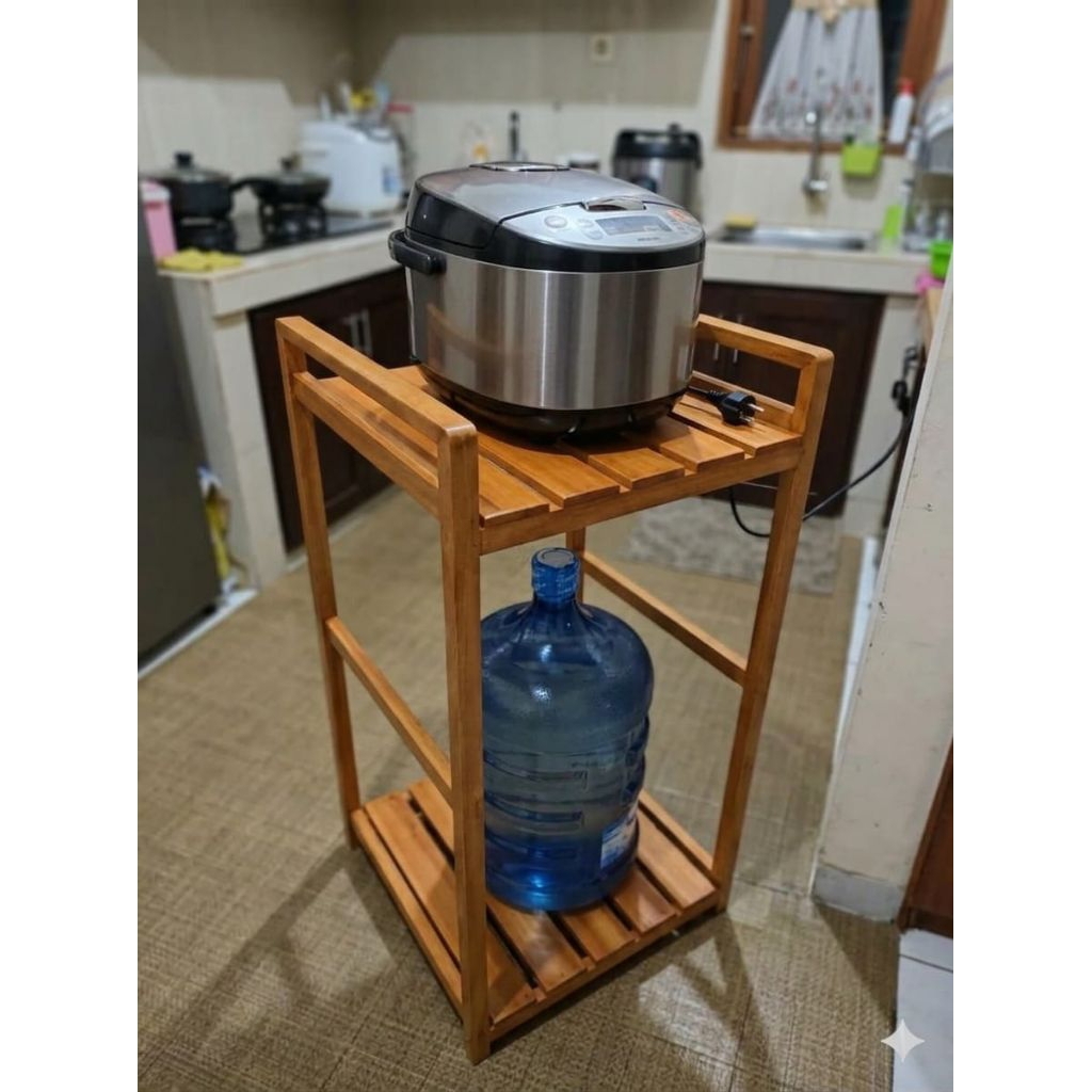 RAK GALON DAN RICE COOKER FULL FLITUR TINGGI 2 SUSUN SERBAGUNA