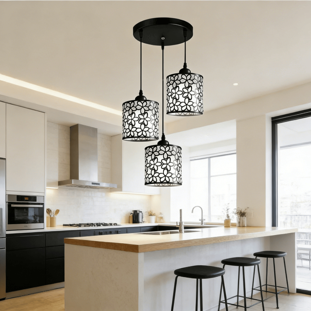 [COD] 3 Lampu Gantung LED Minimalis 3 iN 1 Modern Bentuk Kelopak untuk Dekorasi Ruang Makan Lampu Ru