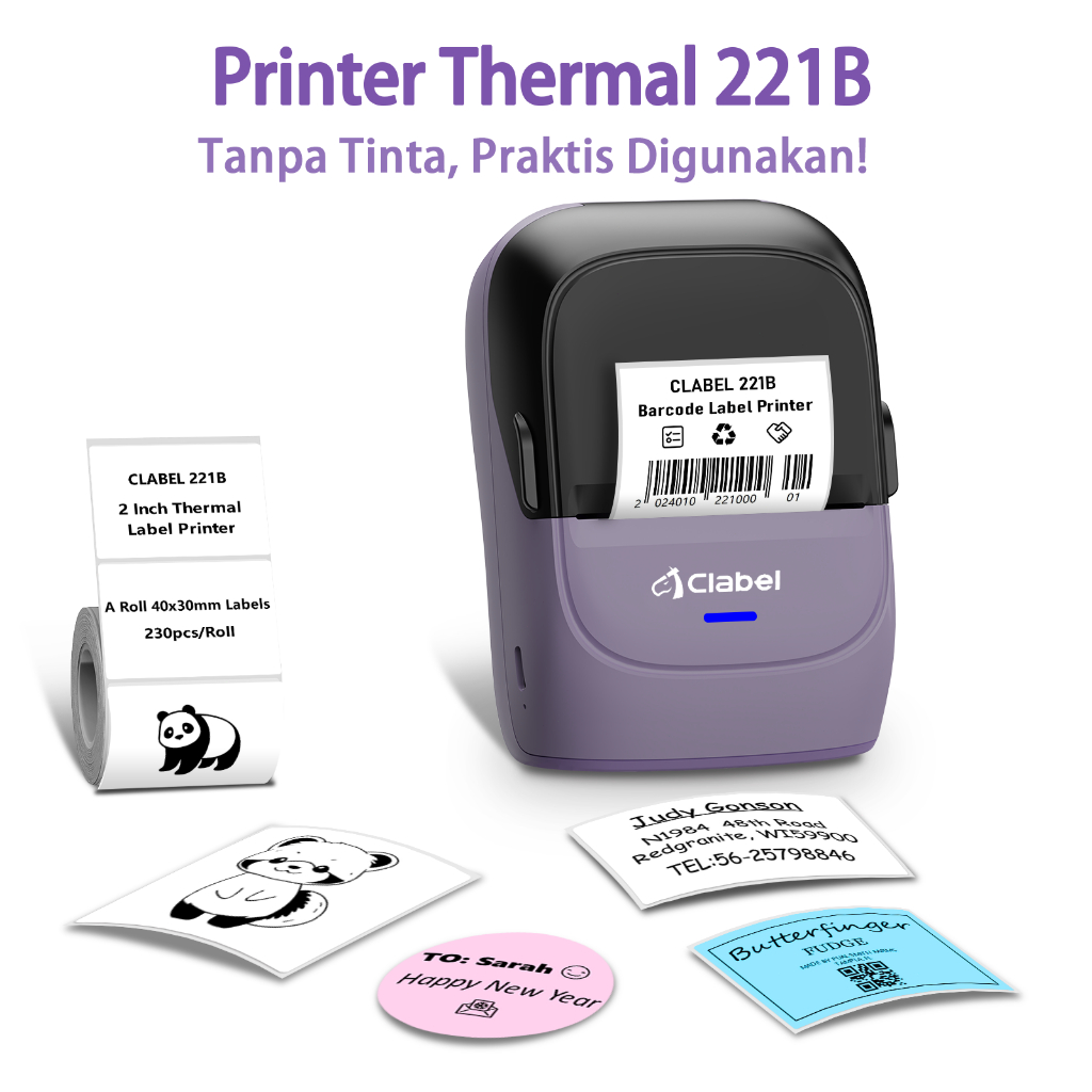 Clabel 221B printer thermal bluetooth,Label & Barcode,Pencetakan Label Makanan printer portable