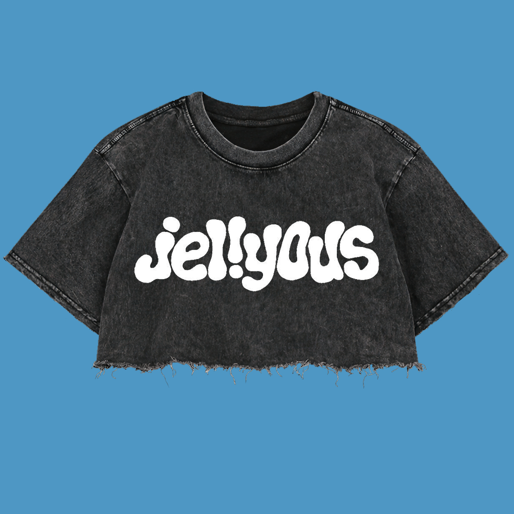 Resmora "Jeliyous" Crop Top Wash Oversized T-Shirt | Washing | Crop Tee Unfinished | Vintage | Atasa