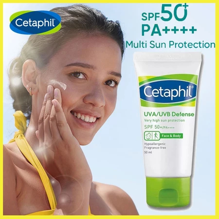 Cetaphil UVA/UVB Defense sunscreen SPF50+ PA++++ 50ml / Sunblock untuk Perawatan Wajah