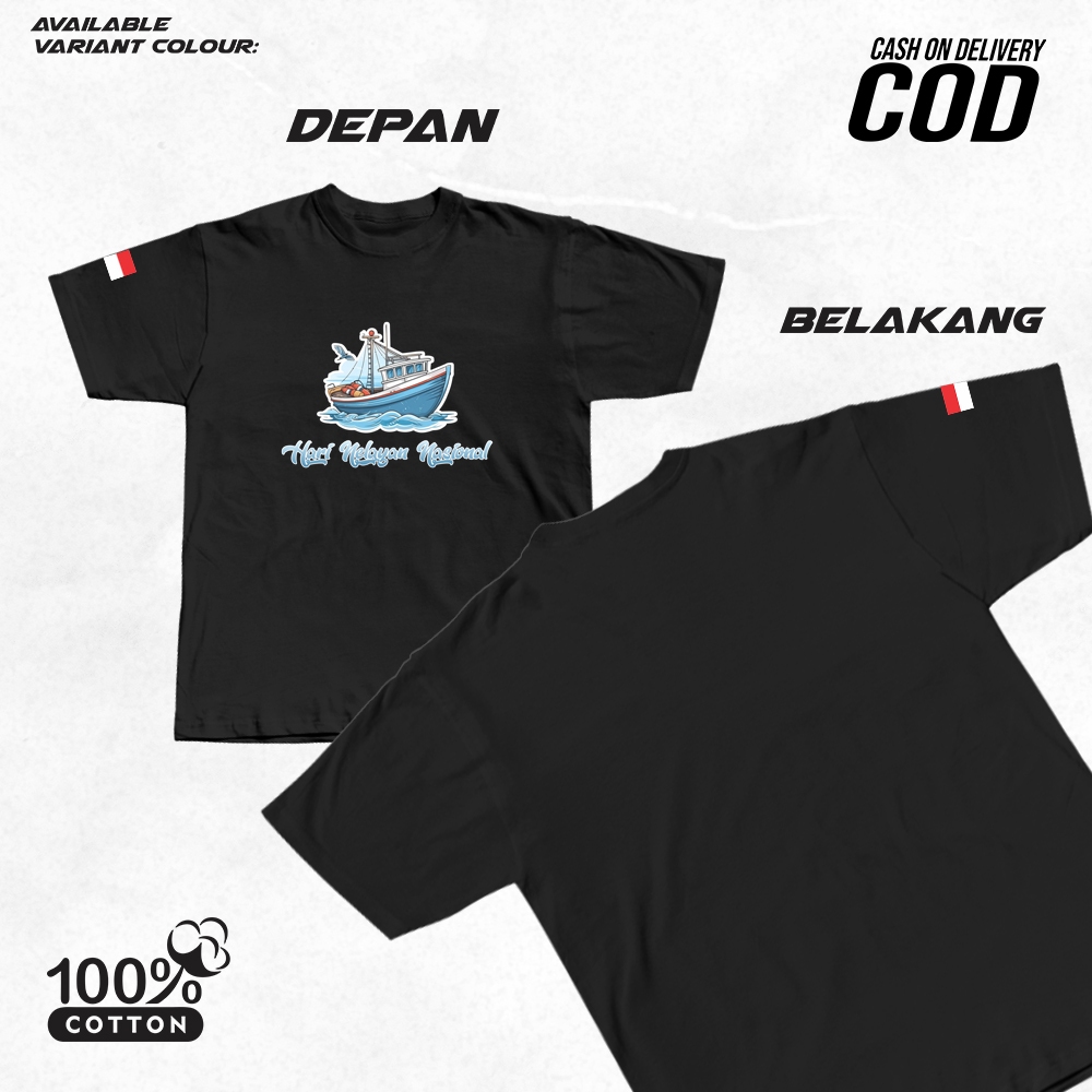 Kaos Hari Nelayan Nasional  Kaos Nelayan Indonesia T-Shirt Fishing Distro Cotton Combed