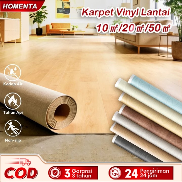 KARPET LANTAI VINYL gulungan TEBAL 0.8 MM Ukuran: 2M x 5M /10M /25M GULUNGAN STICKER LANTAI SERBAGUN