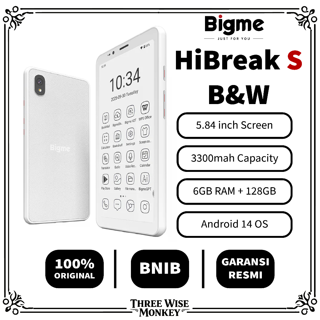 Bigme HiBreak S Color E-Book Reader Android 14 E Ink ePaper Ebook E book