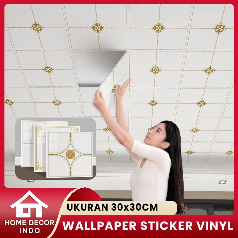 Home Decor - Plafon PVC Foam Wallpaper Motif Keramik 30x30cm Anti Air Dekorasi Langit-Langit Modern