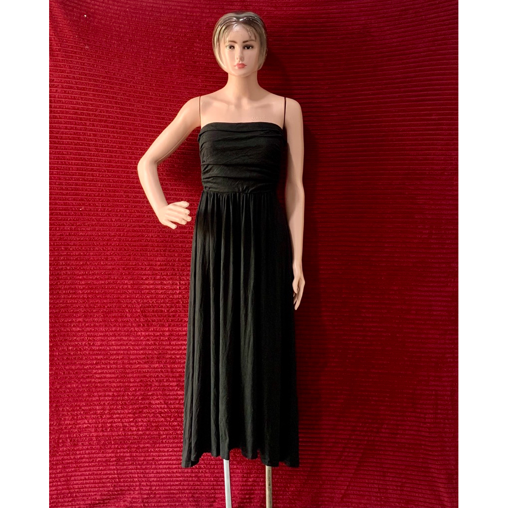 BACKLESS DRESS HITAM SEXY ELEGANT WANITA | DRESS KEMBEN LONG CANTIK RAJUT KEKIKIAN | SLIM FIT PESTA 