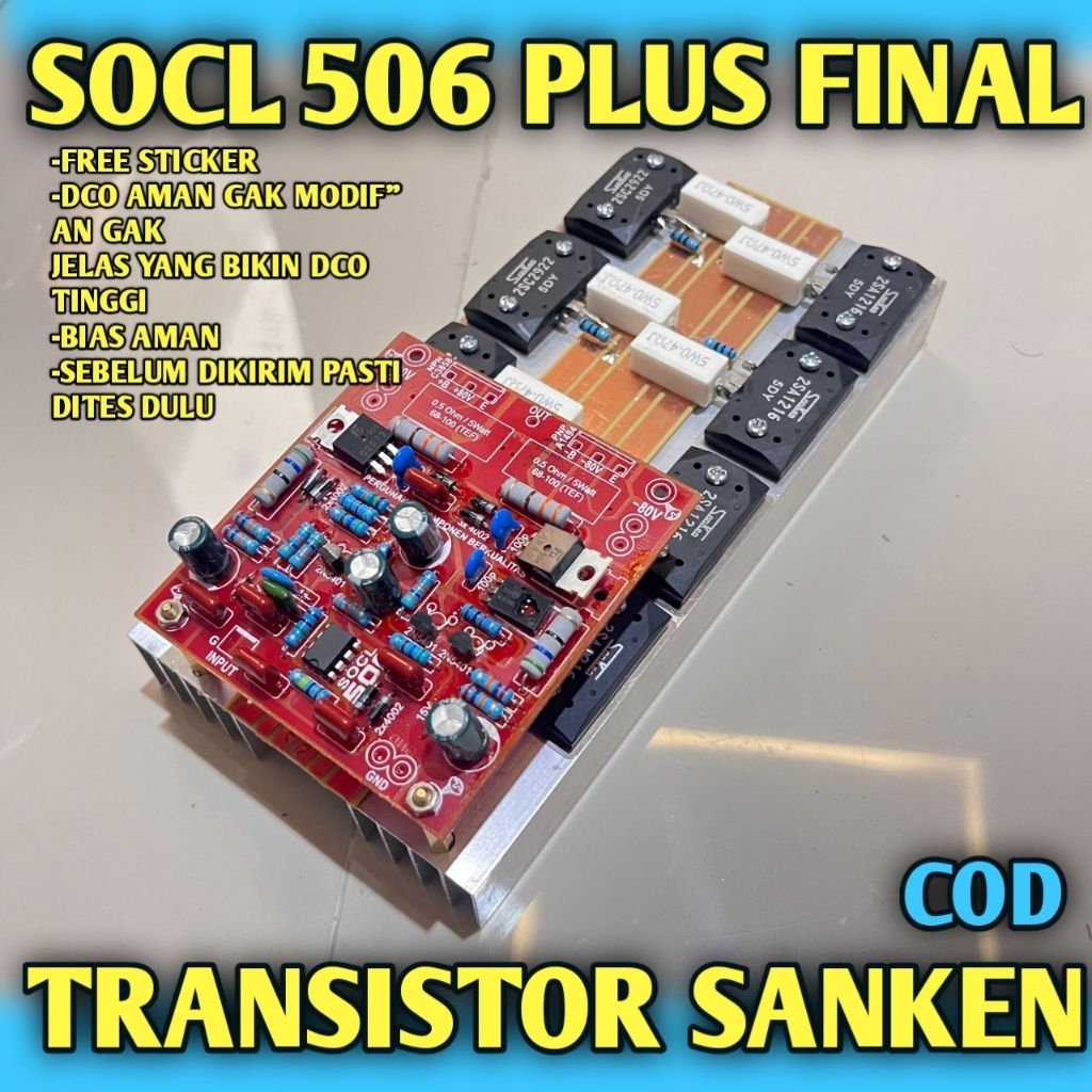 Driver SOCL 506 plus final sanken 4 set power amplifier
