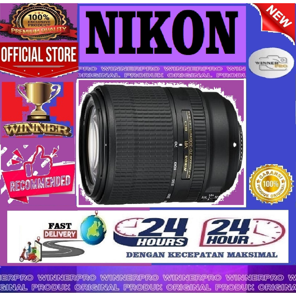 Lensa Nikon Nikkor Af-p 70-300mm VR Lens AF-P 70-300 mm