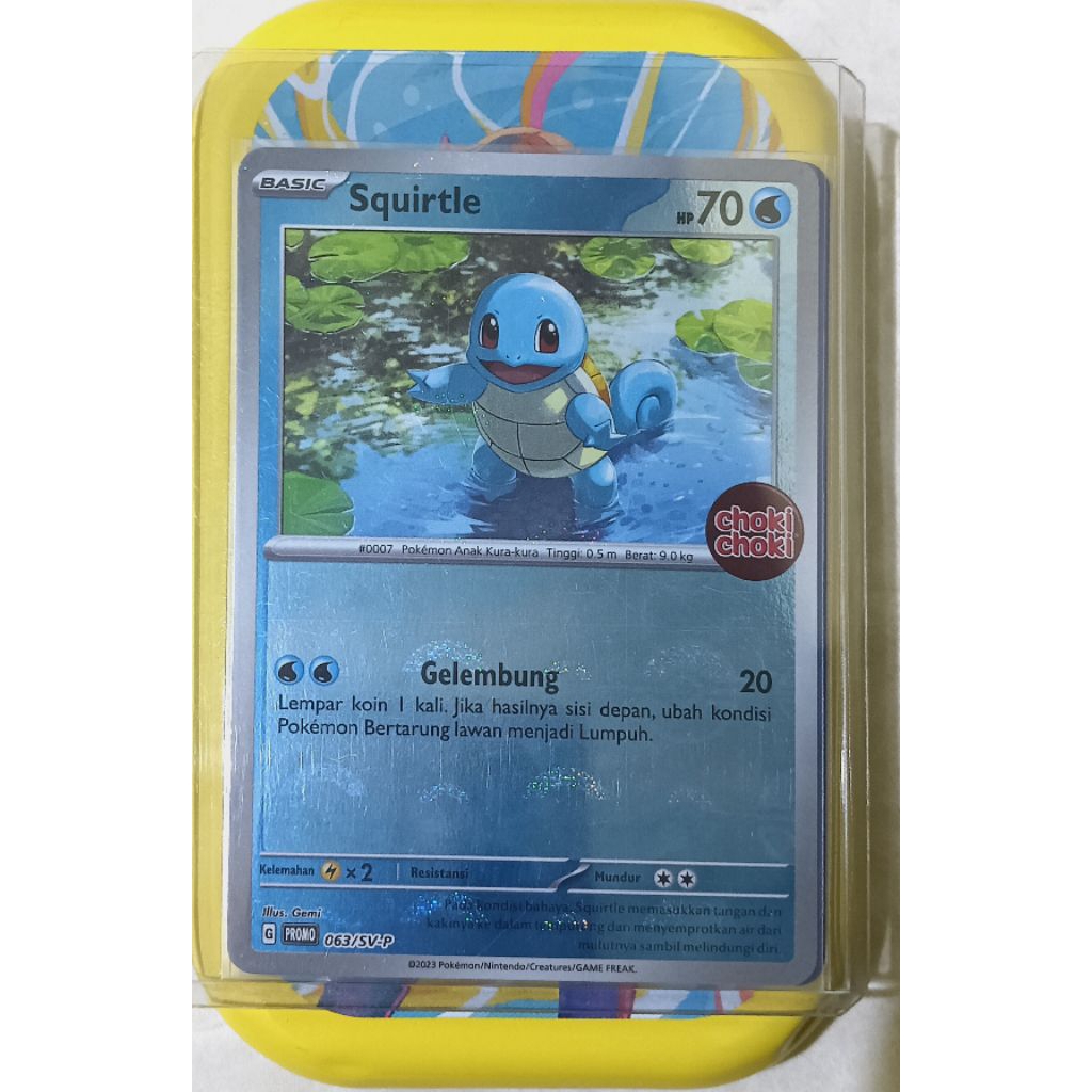Squirtle Choki Choki Holo Poke ball, Kartu Pokemon Chokichoki