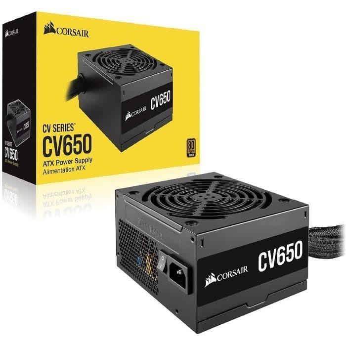 650 Power Supply Corsair CV 650W - Efisiensi Tinggi, Kipas Rendah, Desain Kompak PowerSupply CORSAIR