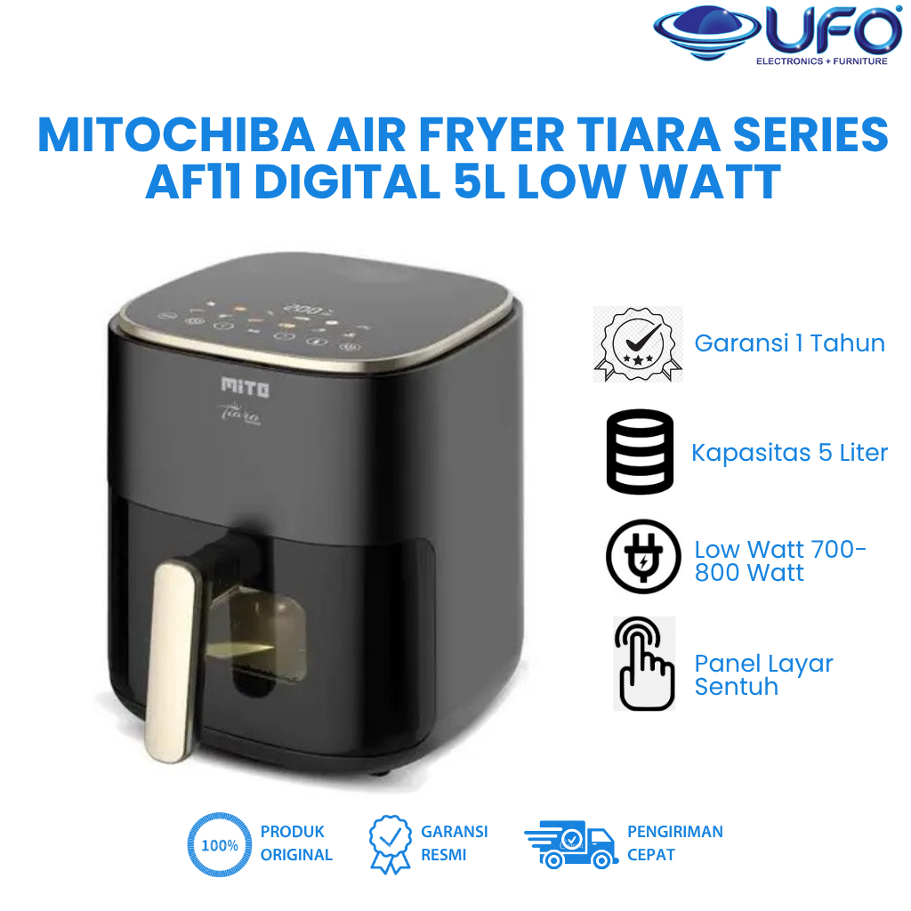 Mitochiba Air Fryer Tiara Series AF11 Digital 5L Low Watt
