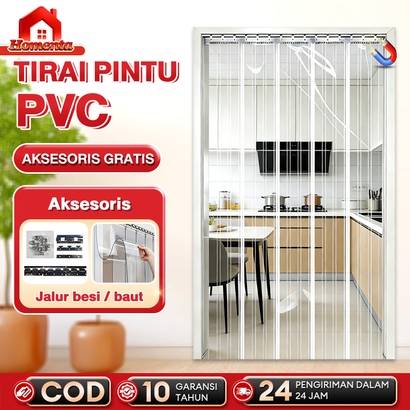 Tirai PVC Eleganbahan plastik  PVC Tirai Plastik Komplit  Clear Bening Tirai Pvc Paket TS Tirai Magn