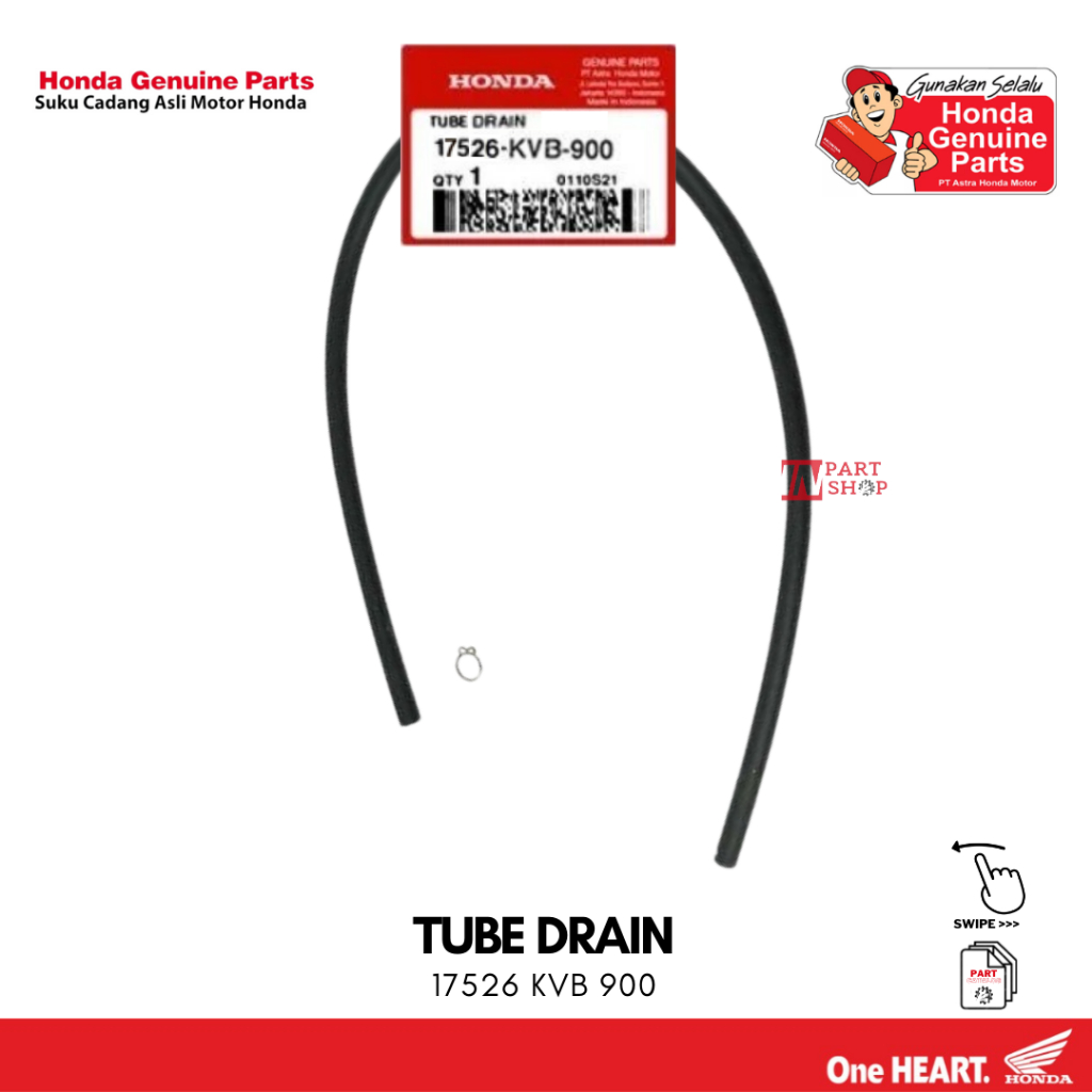 Selang Pembuangan (Tube Drain) - Vario 110 Karbu / 17526-KVB-900