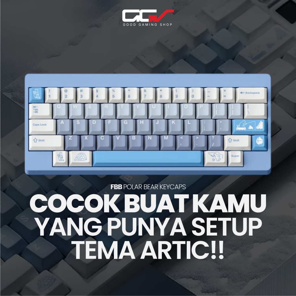 FBB Polar Bear Keycaps PBT Keycap Set Sublimation for Mechanical Keyboards - Keycaps