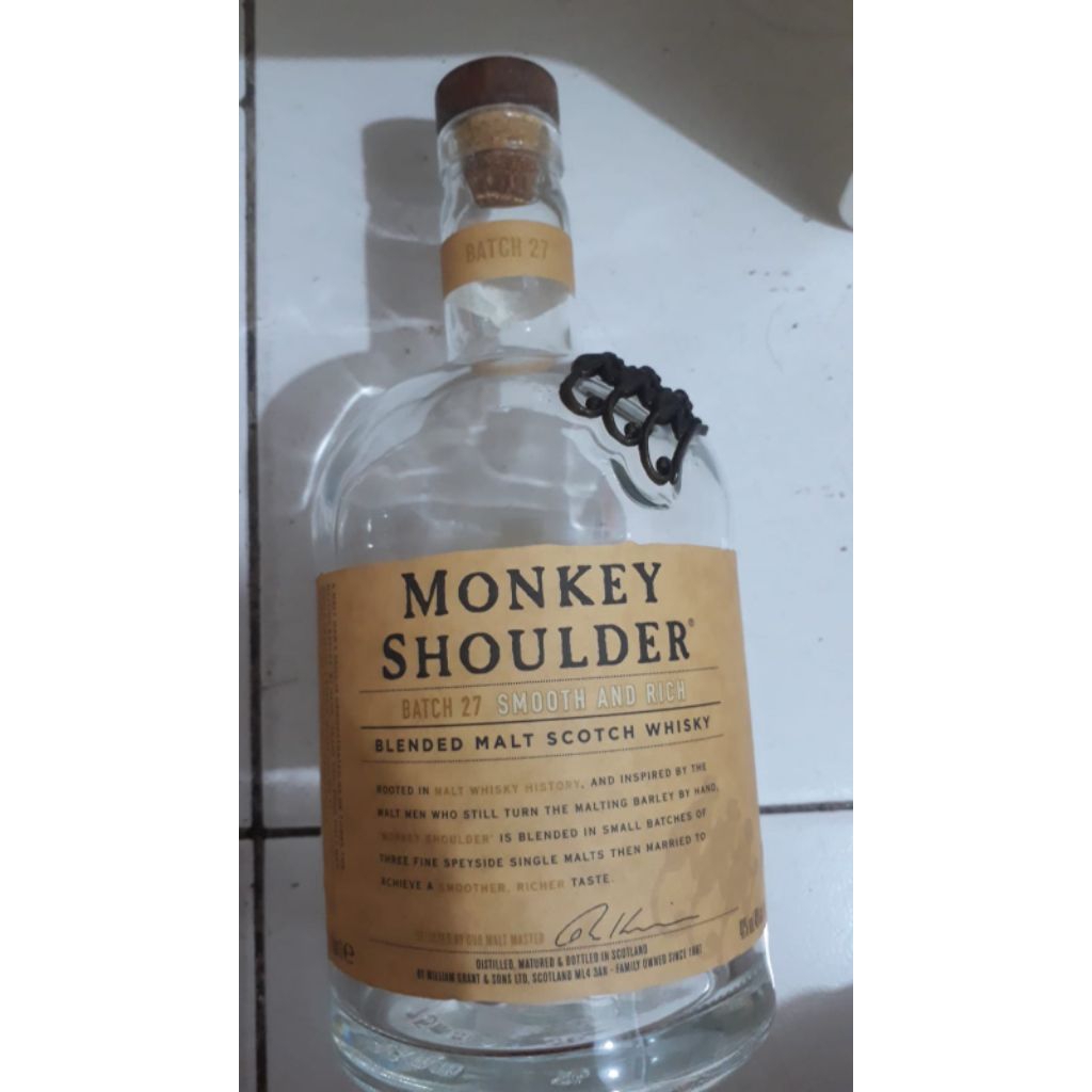 Botol Kosong Monkey Shoulder Batch 27 Original Asli TANPA BOX