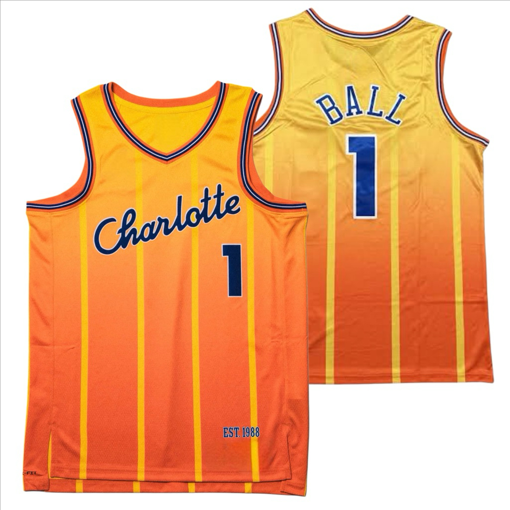 BORDIR IMPORT JERSEY BAJU BASKET CHARLOTTE HORNETS 1 LAMELO BALL CITY EDITION OREN 25/26