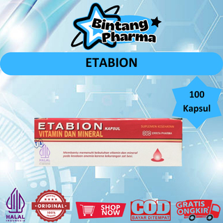 ETABION (1 KOTAK ISI 100 KAPSUL) - OBAT TAMBAH DARAH AMAN UNTUK BUMIL