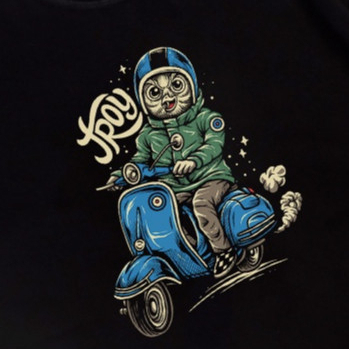 Troy Company Tshirt Black Owl Funny Scooter - Kaos Pria Hitam Lengan Pendek MTD 2011