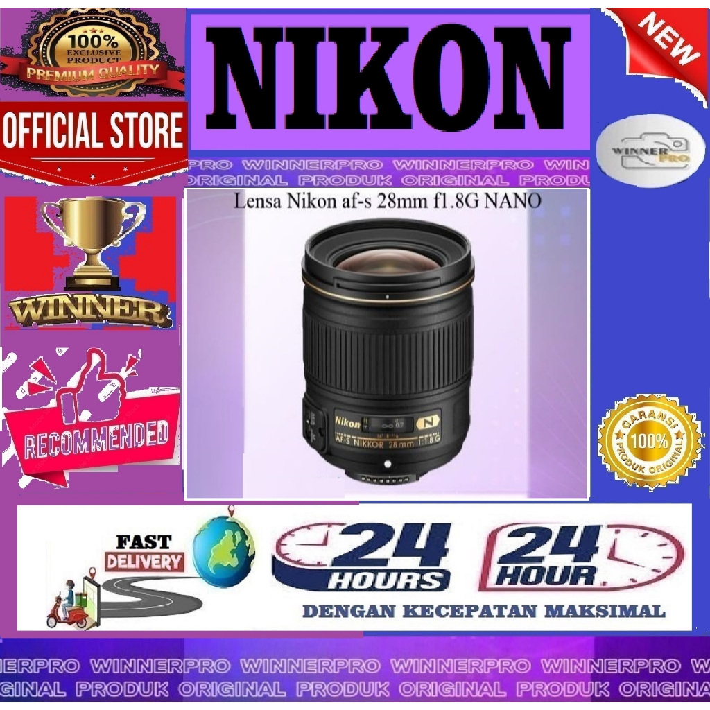 Lensa Nikon af-s 28mm f1.8G NANO / Nikkor 28mm F1.8 G Nano