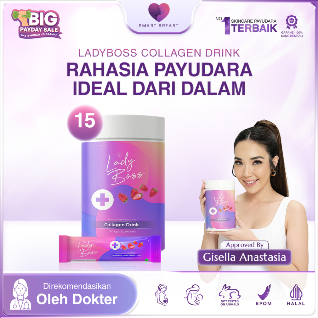 Smart Breast - Lady Boss Breast & Collagen Drink ( Suplemen Pembesar Pengencang )
