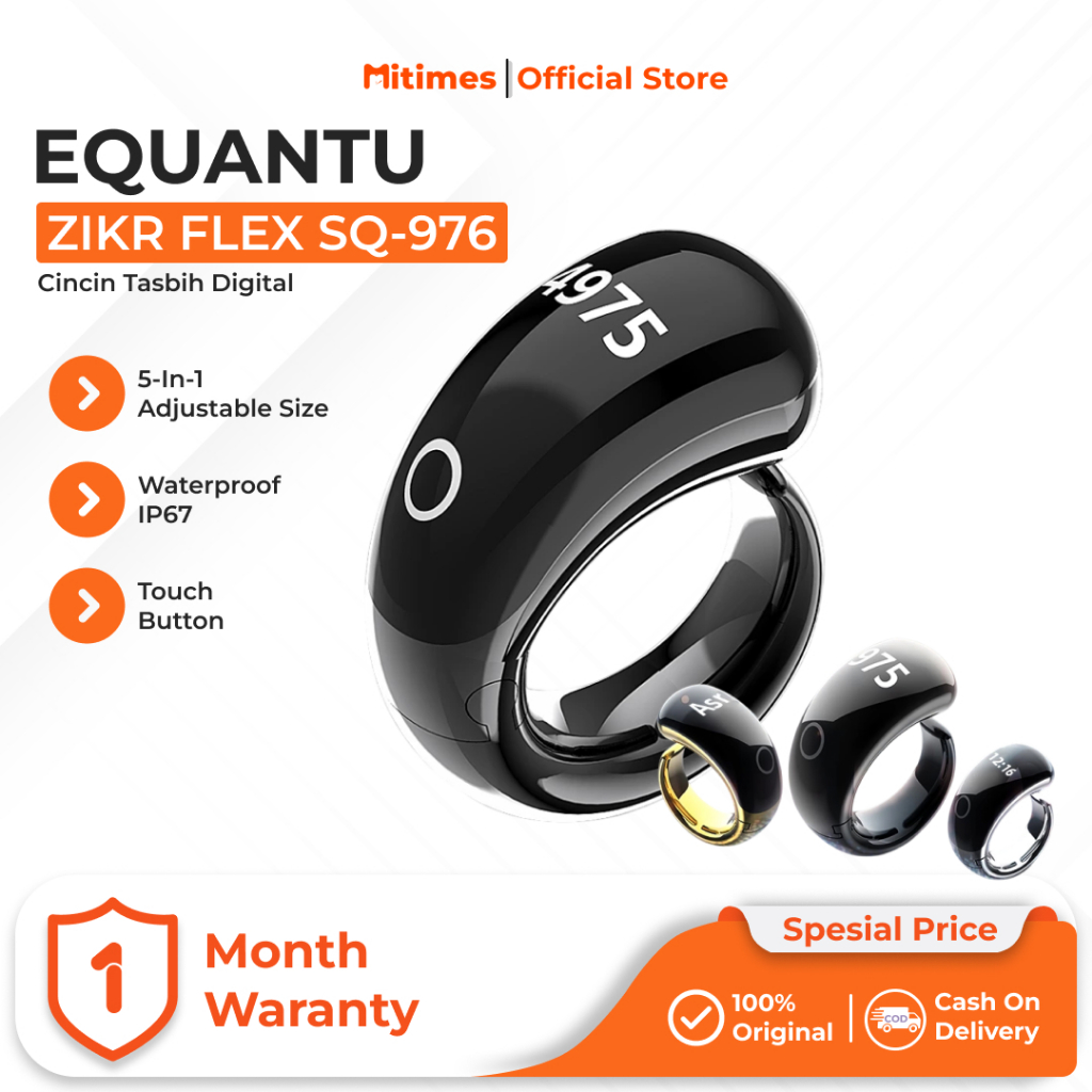 Equantu Zikr Ring Flex SQ-976 | Tasbih Digital | Cincin Tasbih Digital | Cincin Zikir
