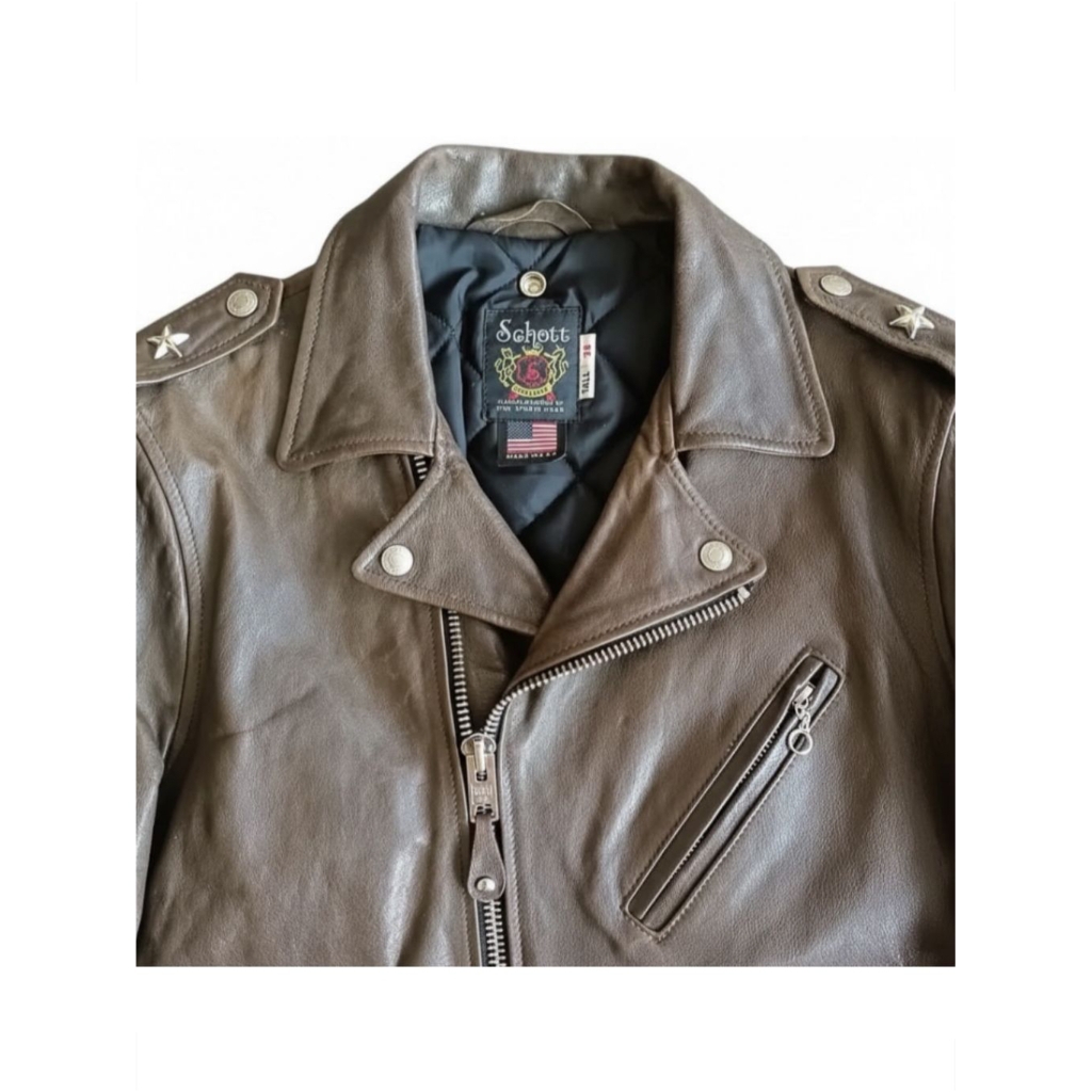 Schott Perfecto 613US Tall One Star Size 38 Leather Biker Jacket X Jaket Kulit Ramones Harley Davids